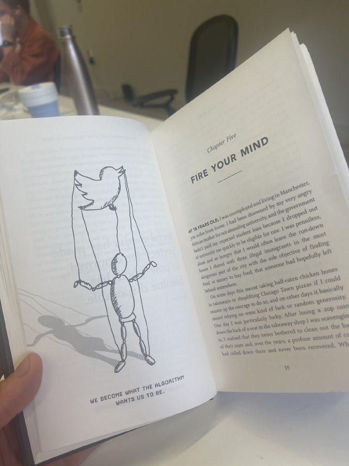 My doodle in the wild, opening Chapter Five of the book.