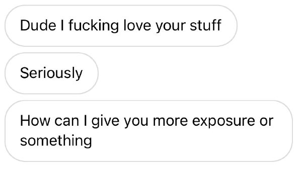 I publish to make connections with people. And also to get nice messages from people like this. · 2021 · ♥ 28