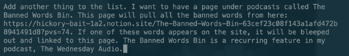 A prompt, exactly as I type it.